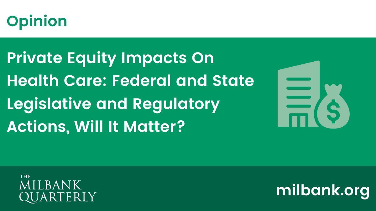 NY, OR, & CA lead the charge in regulating private equity's role in health care, setting transparency standards & tightening control over corporate practices. In this MQ guest Opinion, @RM_Scheffler & @DavidBlumenthal discuss federal & state initiatives: buff.ly/4aUS9vM