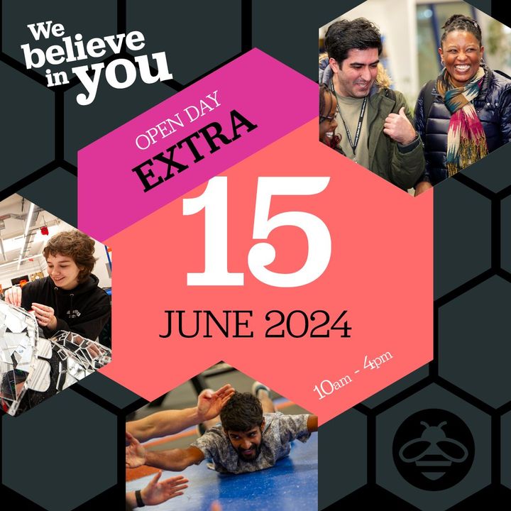 ‼️ Invite ‼️ Join us for an #OpenDay Extra: 📆 15 June 2024 ⏰ 10am-4pm 📍 Deane Rd. #Bolton 📲 bit.ly/432LPzd #WeBelieveInYou🐝#BoltonUni🎓