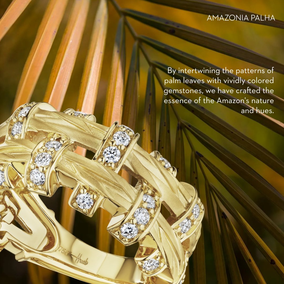We’ve taken the geometric shape of palm leaves and translated them into jewelry that is distinctive and eye-catching.

#Hueb #HuebExperience #HuebJewelry #BeHueb #WorldofHueb #FineJewelry #JewelryLove #JewelryCollection #Jewels #AmazoniaPahla