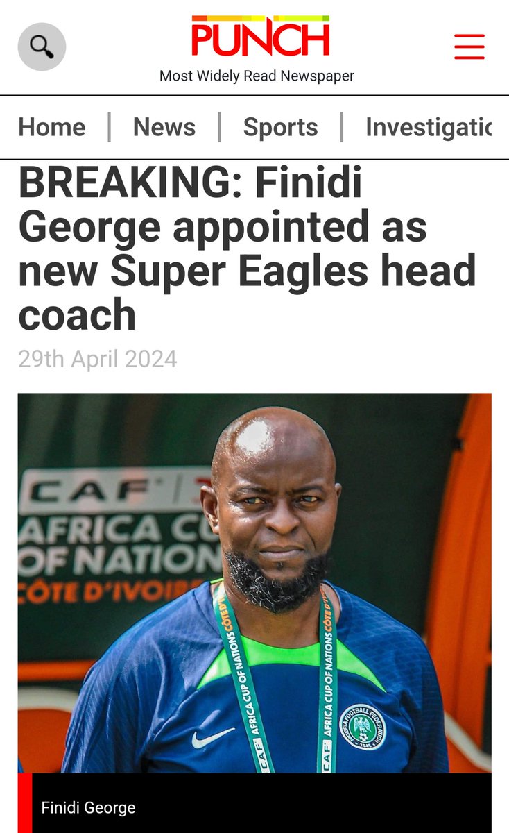 Congratulations to my brother, Finidi George for getting the final nod as @NGSuperEagles Head Coach. Let's join hands and wish him the best of success. #Soarsupereagles