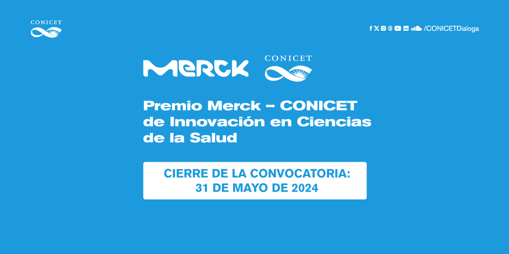 🔵Se encuentra abierta la nueva edición del “Premio Merck – CONICET de Innovación en Ciencias de la Salud” hasta el 31 de mayo de 2024. 📌Para más información, ver la nota completa en bit.ly/merck2024 @merckgroup