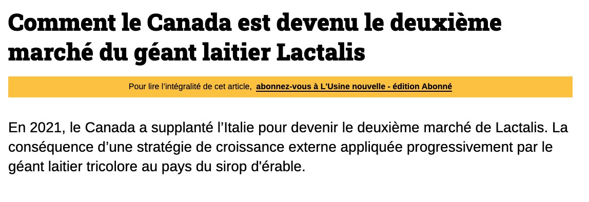 Pour rappel, @groupe_lactalis est également devenu un groupe majeur du marché du lait au Canada, qui peut profiter à plein du jeu que lui offre le CETA dans les imports-exports entre les deux côtés de l'Atlantique. 
Pile, Lactalis gagne
Face, les éleveurs perdent.