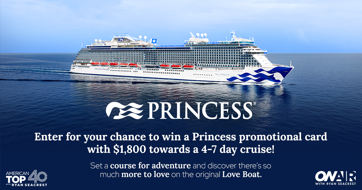 Enter for your chance to win an $1800 @PrincessCruises gift card towards a cruise to the Caribbean, California Coast or Mexico plus roundtrip coach airfare! Prize provided by Princess Cruise Lines. Enter & get rules at bit.ly/3TIsyAk