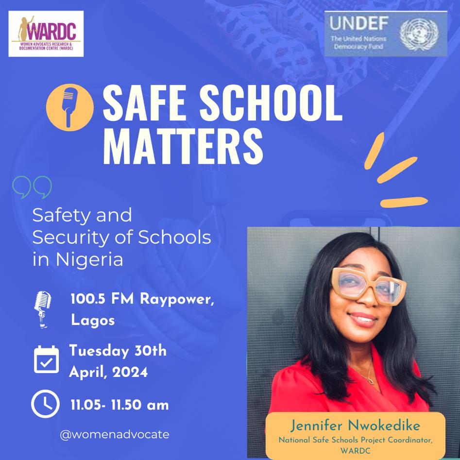 Join Us For security tips on how to keep your children or wards safe, especially in schools across the country. With the spate of kidnappings and abductions bedeviling our schools in recent times, You can't Miss 𝕊𝕒𝕗𝕖 𝕊𝕔𝕙𝕠𝕠𝕝 𝕄𝕒𝕥𝕥𝕖𝕣𝕤 Live 11.05AM-11.50AM Tuesdays.