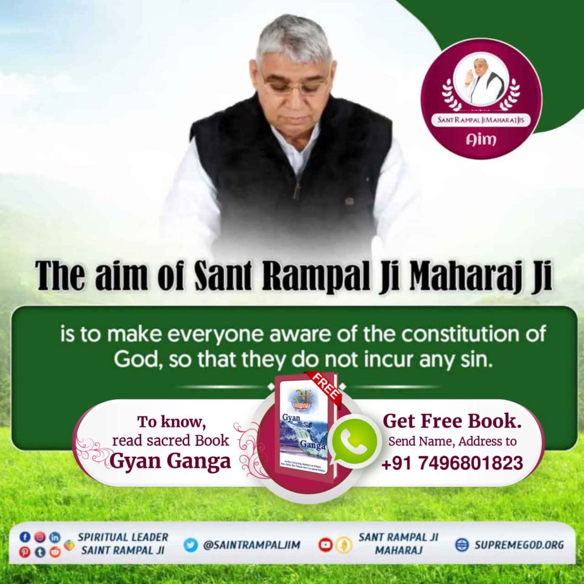 #GodNightMonday The aim of Sant Rampal Ji Maharaj Ji is to make everyone aware of the constitution of God, so that they do not incur any sin.
