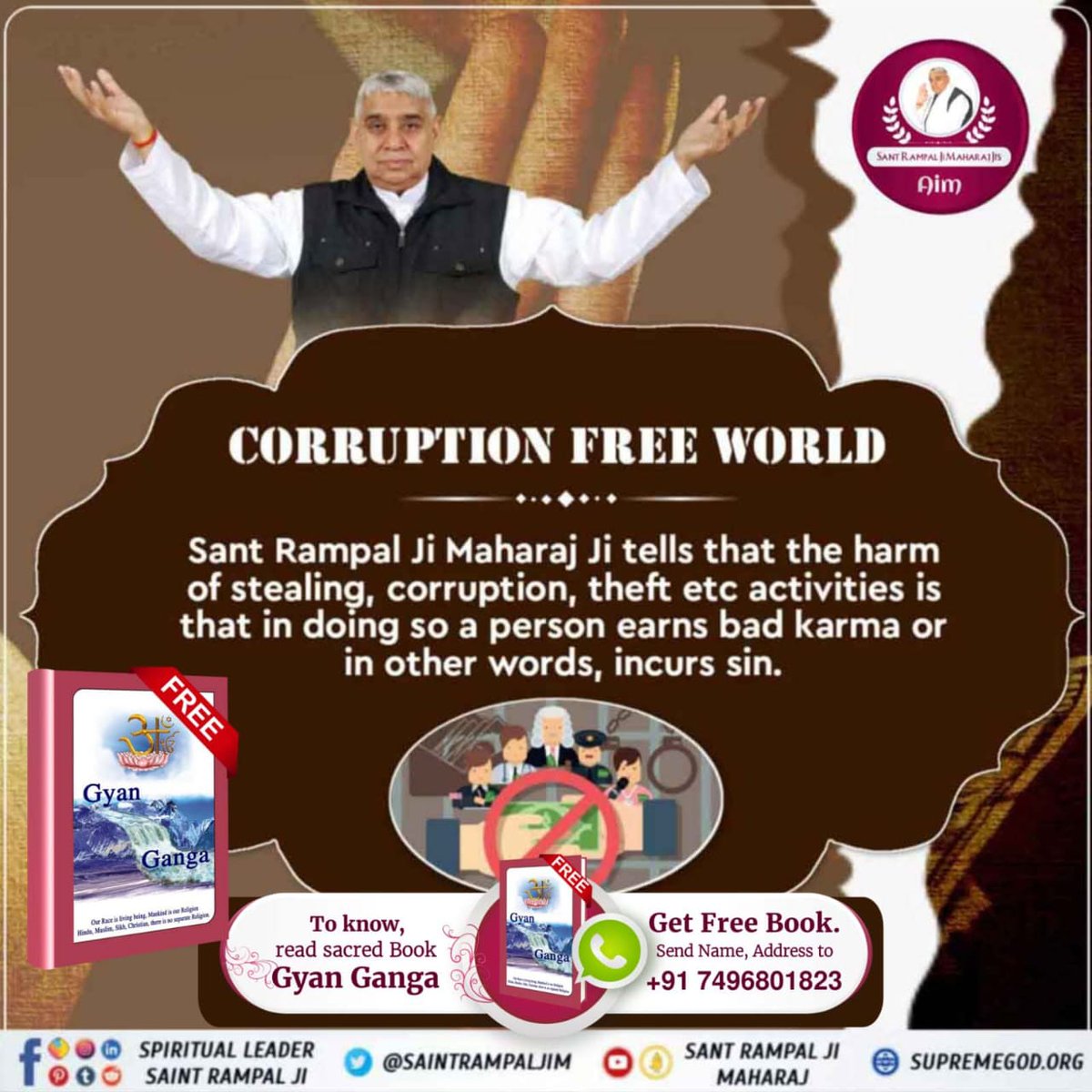 #GodNightMonday Sant Rampal Ji Maharaj Ji tells that the harm of stealing, corruption, theft etc activities is that in doing so a person earns bad karma or in other words, incurs sin.