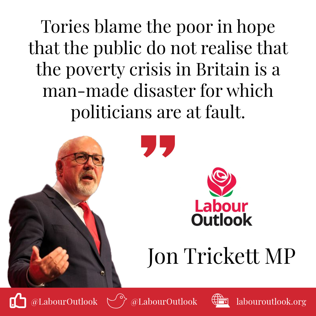 Last year saw the sharpest increase in absolute poverty for 30 years. This is no accident, it's a result of Tory policies leading back to Thatcher. Read @jon_trickett's latest piece for Outlook here 👇 labouroutlook.org/2024/04/26/tor…