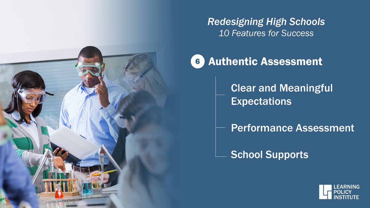 Authentic assessment is a key feature of #HighSchoolRedesign. These evidence-based practices can help measure students’ abilities in ways that encourage and support rigorous and relevant teaching and learning. learningpolicyinstitute.org/product/redesi…