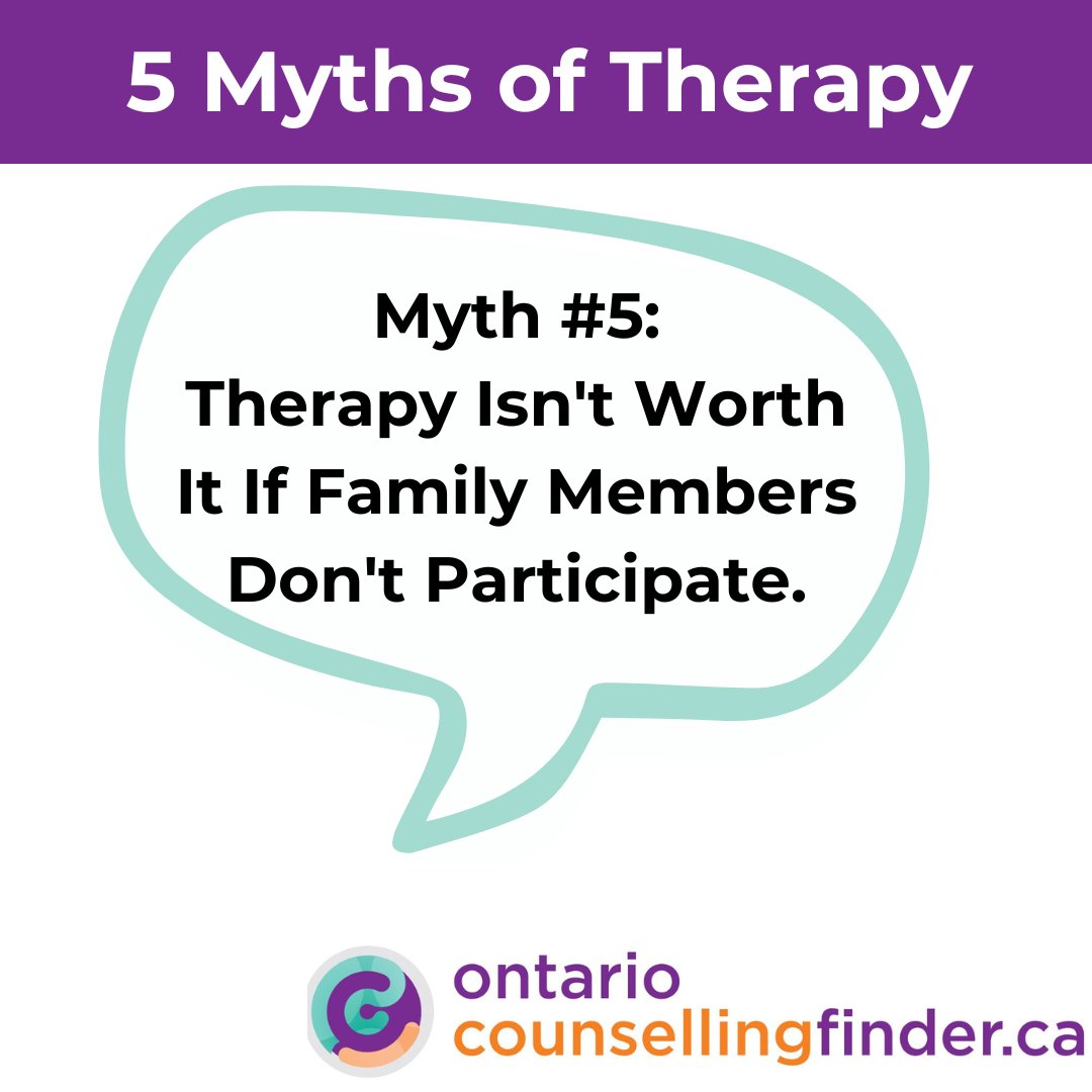 Reality: A change in one person can, and often does, result in a change in others. Read more: ontariocounsellingfinder.ca/the-5-myths-of… #KnowWhereToGo #MentalHealthMatters @caredove @211Ontario