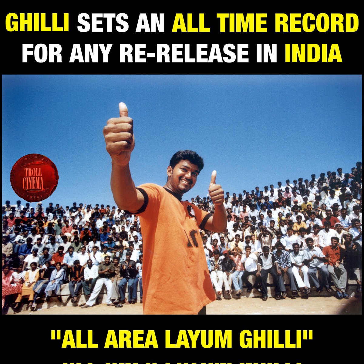 None Indian Heros would beat this Record 🤫 #Ghilli @actorvijay