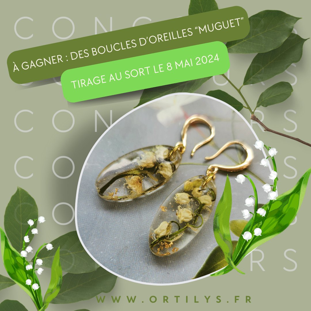 ortilys's tweet image. Pour fêter le 1er mai et vous gâter, voici venu le temps d'un 🌷🌿CONCOURS FLEURI🌿🌷

Pour participer :
🍏Follow @ortilys
🪴Like et 🔄RT ce Tweet

🎁 A gagner : des boucles d'oreilles "MUGUET"
🗓 TAS le 08/05

Bonne chance ☘️

(envoi en France métropolitaine uniquement)