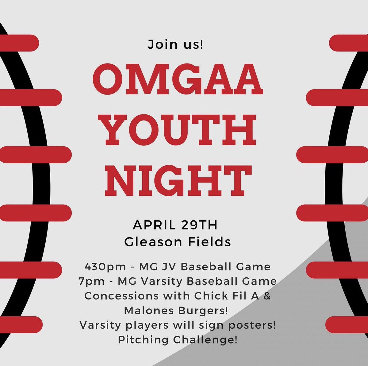 Rain or Shine! Youth night is tonight @ Gleason! @BaseballCrimson