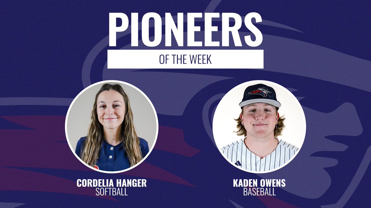 🥎⚾️ Congrats Cordelia Hanger and Kaden Owens, the latest Pioneers of the Week! #FearTheNeer