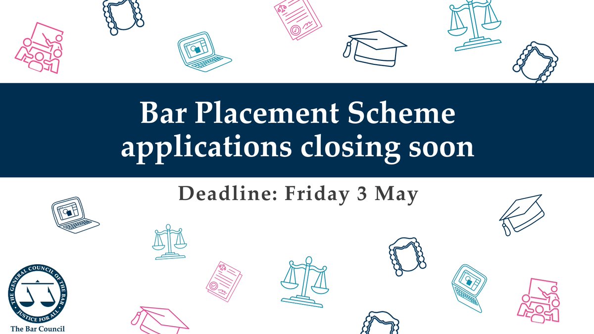 👀Interested in a career at the Bar? Take a look at our Bar Placement Scheme for state-educated sixth form / college students, or 1st year undergrad students (who previously attended a state-educated sixth form / college). Find out more:⬇️ barcouncil.org.uk/becoming-a-bar…