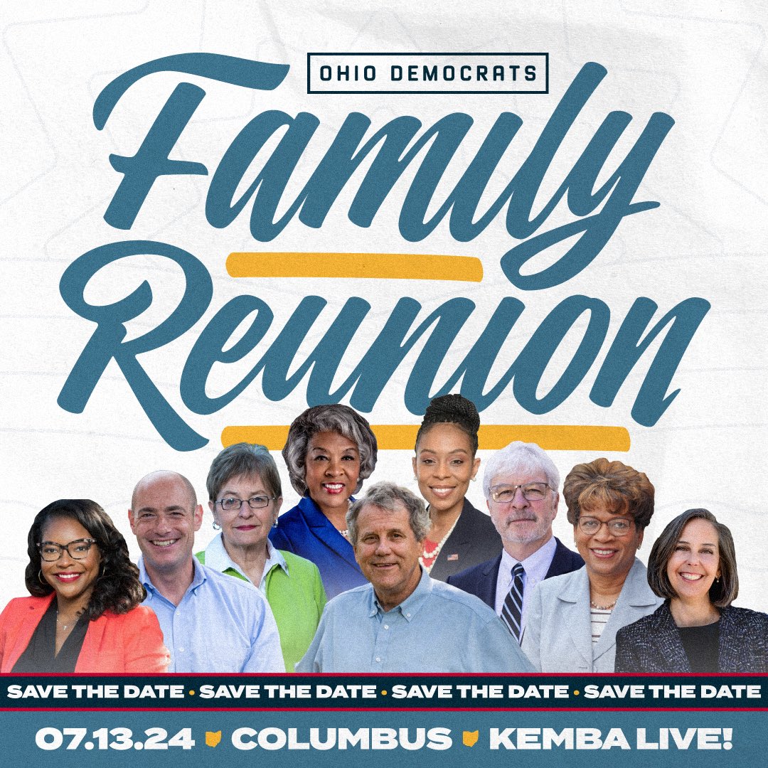 Announcing Family Reunion 2024! We're excited to gather with Ohio Democrats from across the state ahead of a historic election 💙