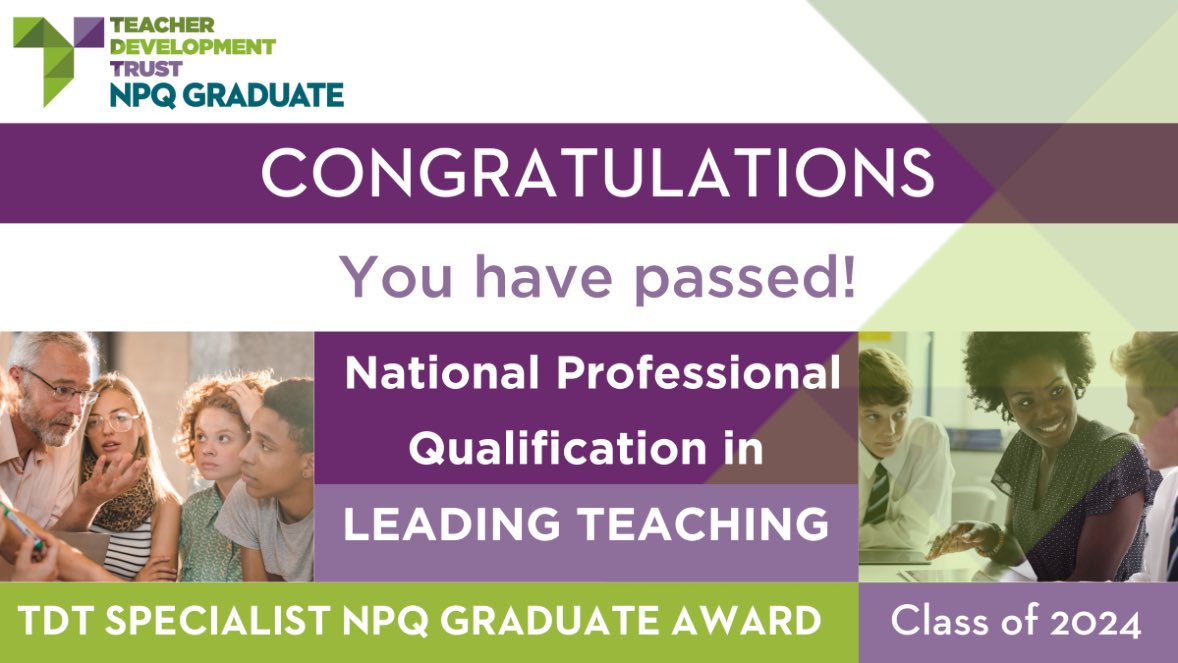 ArtSnows's tweet photo. ⭐️ A little bit of personal/professional good news - I’ve passed my NPQLT! ⭐️
#TDTNPQ #NPQLT #NPQGraduate #CPD https://t.co/sNCN7L2BOn