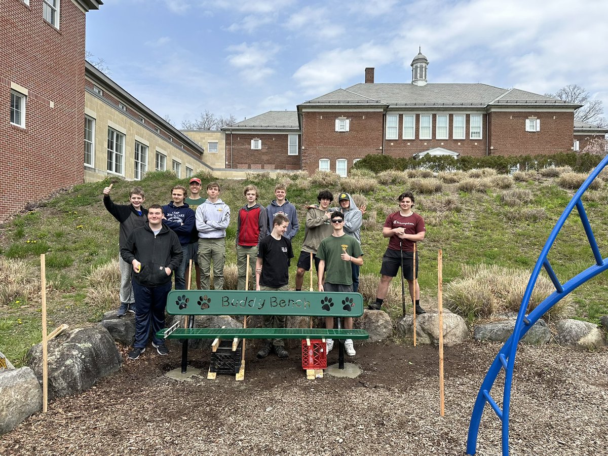 Thank you to NRHS senior and Batchelder School Bulldog Christopher Vitale and his work crew for installing a “Buddy Bench” at the <a href="/TheBatchBulldog/">The Batch</a> playground.  Chris completed this service project as part of his efforts to become an Eagle Scout!!! #onceabulldogalwaysabulldog