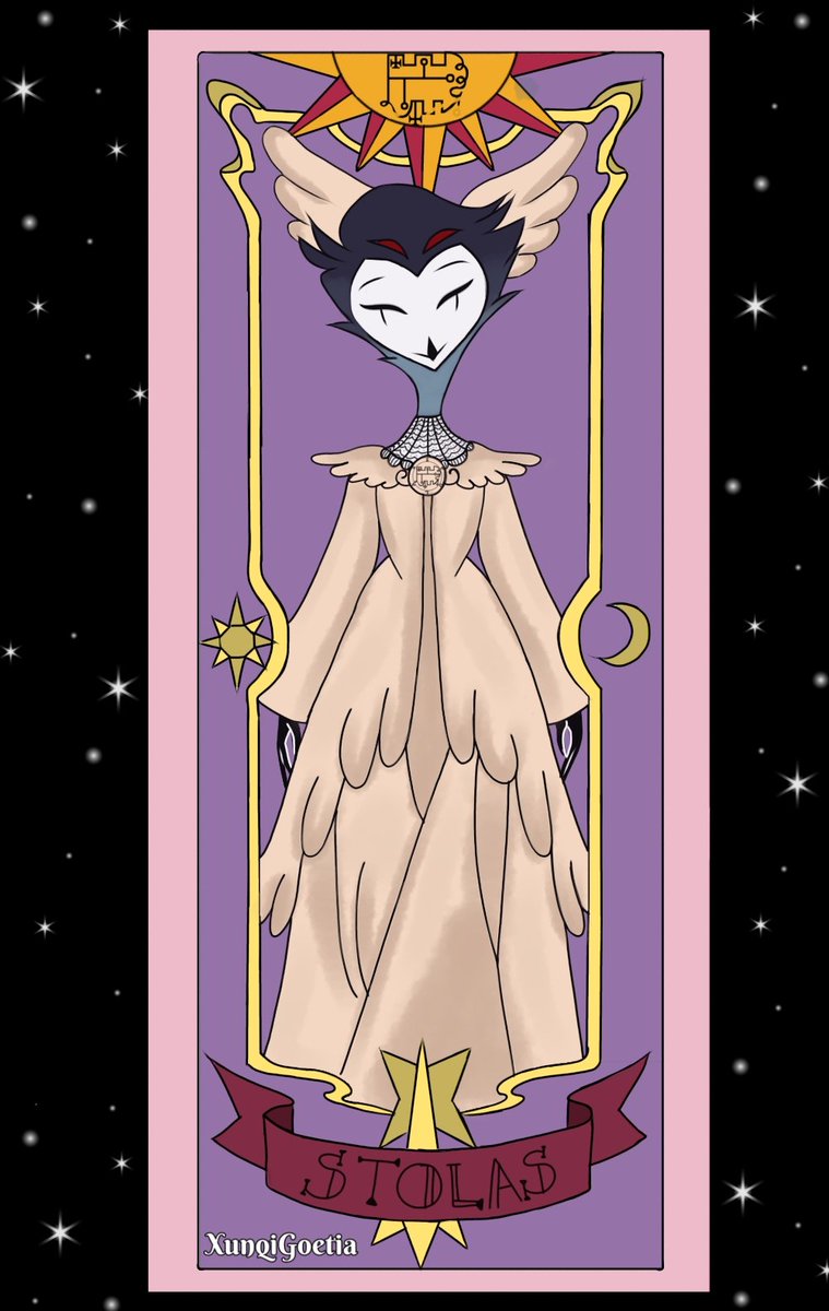XunqiGoetia's tweet photo. Day 6: Fashion / Casual

In my mind, this is casual. And I needed Stolas as a Clow Card.

[REPOST]
I think I had promised to draw all the Clow cards with the HH and HB characters 

#StolasWeek #StolasWeek2022 #Stolas #HelluvaBoss #SakuraCardCaptor https://t.co/koPeXfessK