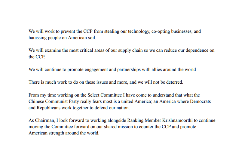 New statement today from the new Chair of the @committeeonccp, @RepMoolenaar. We look forward to working with him to #HoldChinaAccountable and end the #CCP's nefarious practices of #TransnationalRepression and the #genocide of the #Uyghurs. ow.ly/1Uel50RqYOM