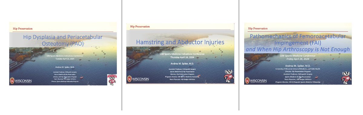 Last week was another busy week of treating patients but ALSO teaching residents and updating our faculty and colleagues on the latest in sports medicine and hip preservation. 3 lectures in one week...If you haven’t heard from me in a while, maybe a little bit of an explanation?!