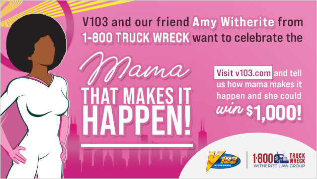 Who wants 1K for Mothers Day 🤑💗 V103 and our friend Amy Witherite from 1-800-Truck Wreck want to celebrate the Mama that makes it happen! Tell us about mama and she could WIN $1,000! Enter Here ➡️ ihe.art/A3Xzegj