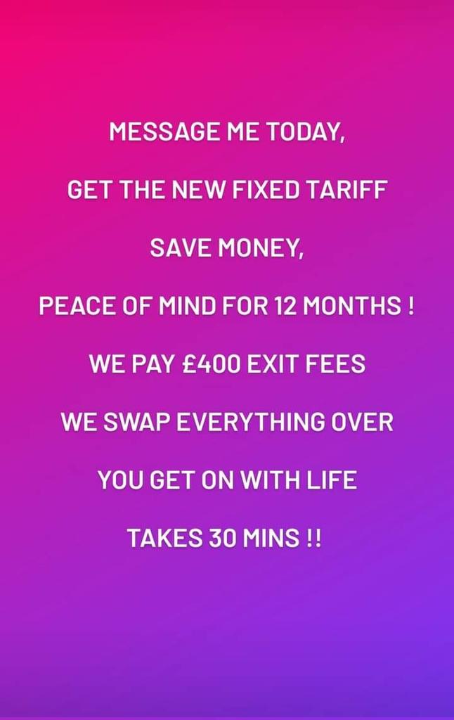 With the prospect of rising energy costs, get peace of mind for the next 12 months with the UK's CHEAPEST Fixed Energy Tariff 💜 Pop me a message & I'll show you lots of other savings & benefits too 👌 07799 268213 📞 #MHHSBD #firsttmaster #womaninbizhour #earlybiz