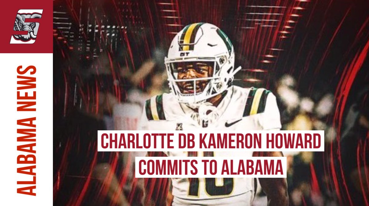 BREAKING: Charlotte DB Kam Howard (@kamplugg) has committed to Alabama. 2 interceptions and 21 solo tackles in ‘23 for the 49ers.