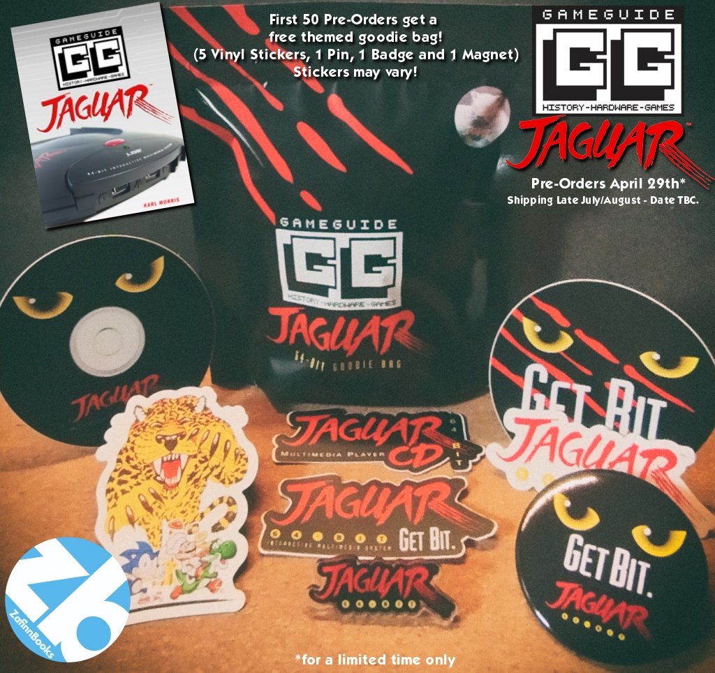 You can now pre-order GameGuide Jaguar, another great book by @zafinnbooks. First 50 orders get a themed goodie bag. zafinnbooks.com #AtariJaguar #atari #retrogames #retrogaming