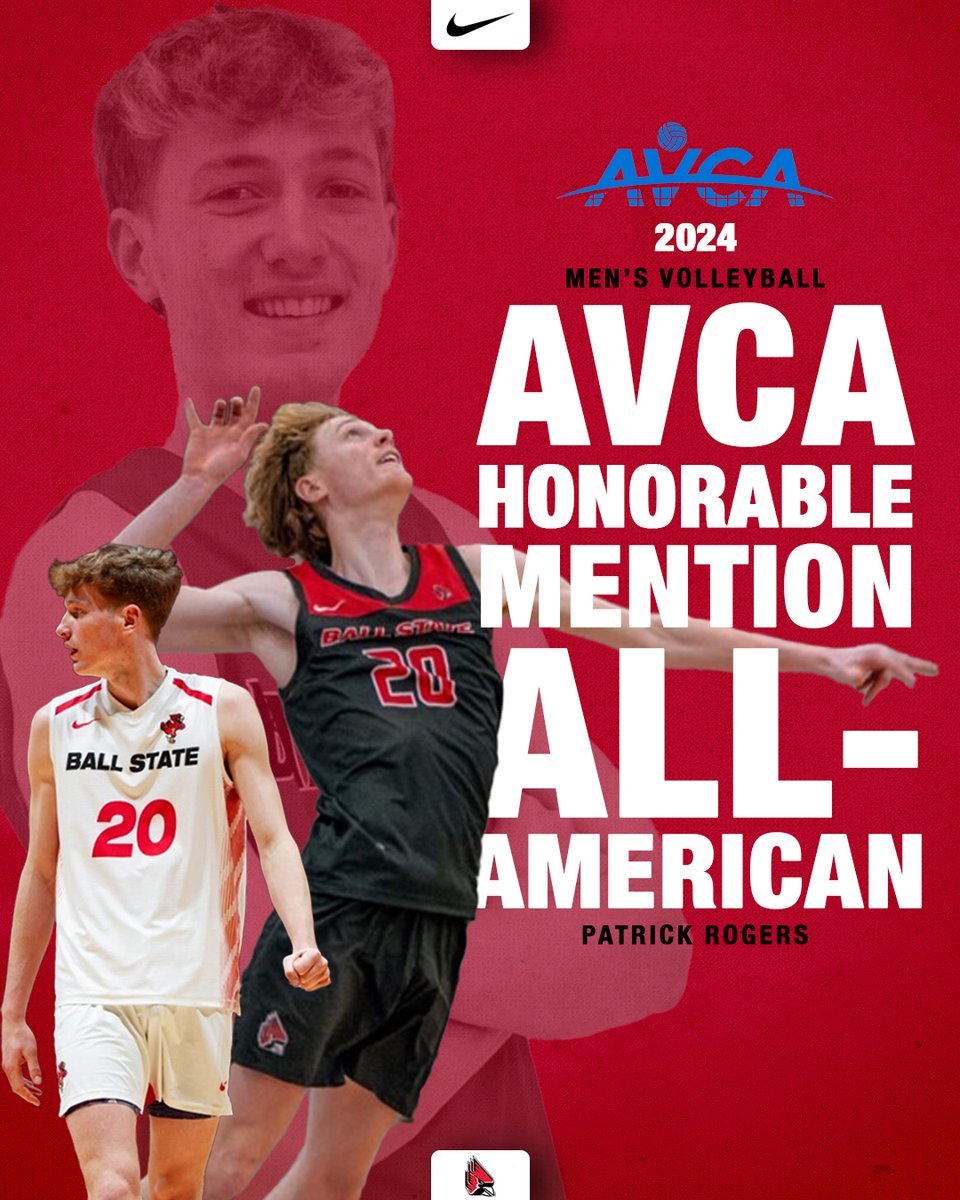 Congratulations to Patrick Rogers for earning @AVCAVolleyball Honorable Mention‼️ #ChirpChirp x #WeFly