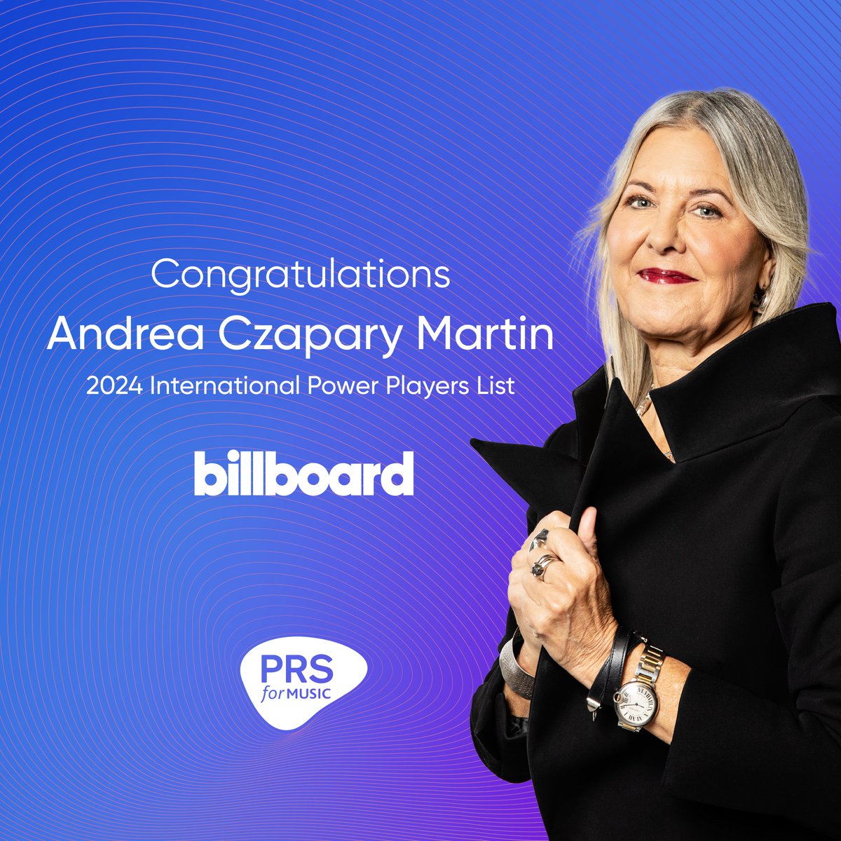 Congratulations to our CEO @andreacmartin2 - named on this year's @billboard International Power Players list. prsformusic.com/m-magazine/new…