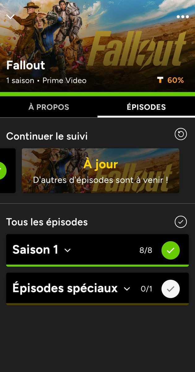 Saison 1 de #Fallout terminée sur Prime Vidéo ✔️