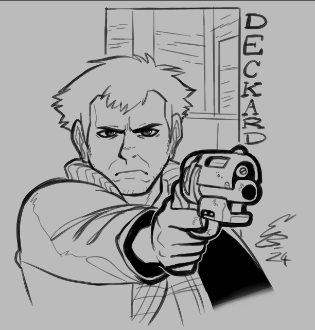 Warmup of a certain noodle-chomping cyberpunk detective #bladerunner