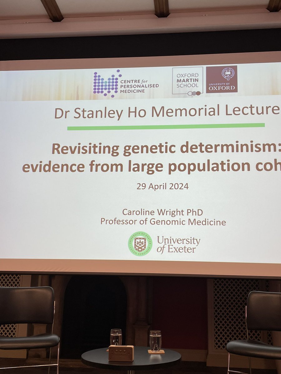 Very excited to be with @CPMOxford for the Stanley Ho Memorial Lecture to be delivered by Catherine Wright of @UniofExeter on #genetic #determinism in the beautiful @oxmartinschool #personalisedmedicine