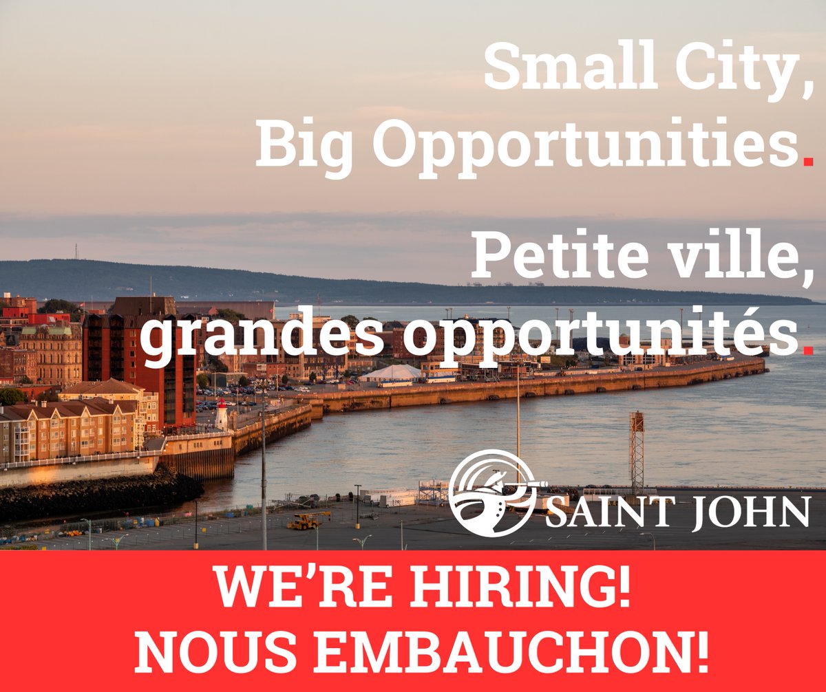 We're hiring 📣 Open positions include: 🔹Public Safety Communications Operator 🔹Deputy Police Chief 🔹Body Worn Camera Coordinator 🔹Police Officer 🔹Sponsorship Program - Police Officers 🖱 To apply, click on 'current opportunities' via saintjohn.ca/en/city-hall/c…