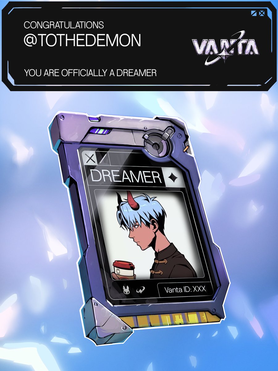 I am thrilled to announce that I have now officially become a Dreamer with this access card from @vantaworld! Vanta World is looking for Dreamers only, and with this card my attendance for the New Vision City census is pledged. 🔮 Who needs an access card?