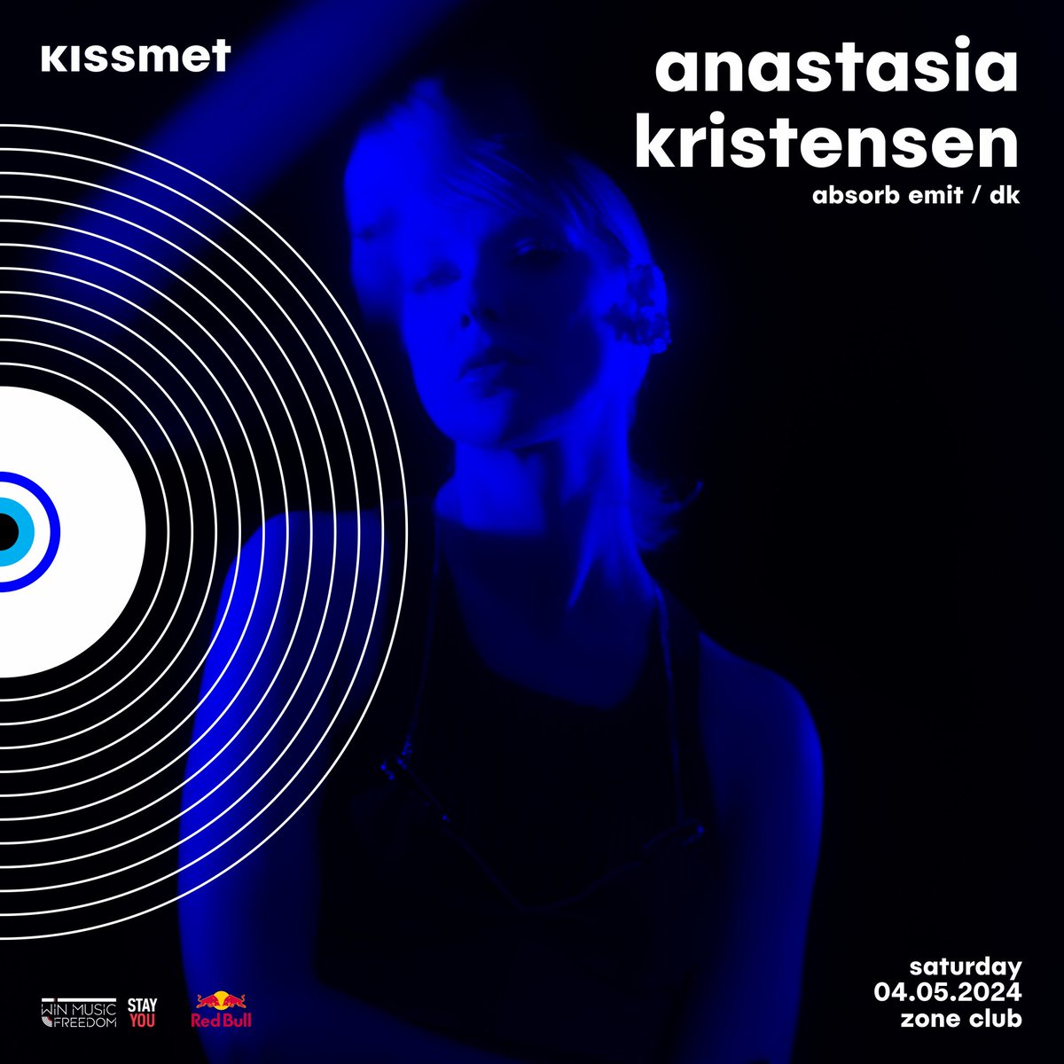 🧿 <a href="/anakristensen/">Anastasia Kristensen</a> Kissmet at <a href="/Z0NECLUB/">ZoneClub</a> 🧿

Headlining Kissmet at its premiere will be Copenhagen-based DJ and producer AK, who's distinct skills and electrifying DJ sets have set her apart from the crowd, which was also the case with her appearance in Kosovo back in 2019 at #VoB.