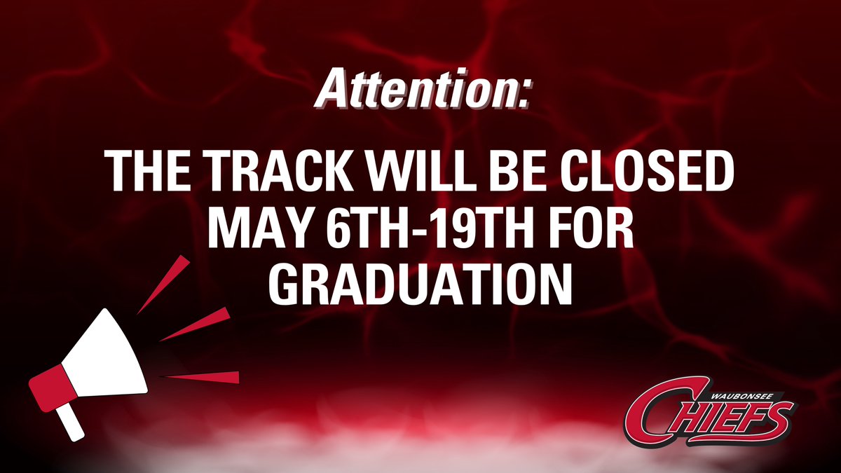 Please note our track will be closed next week to prepare for graduation! 🎓