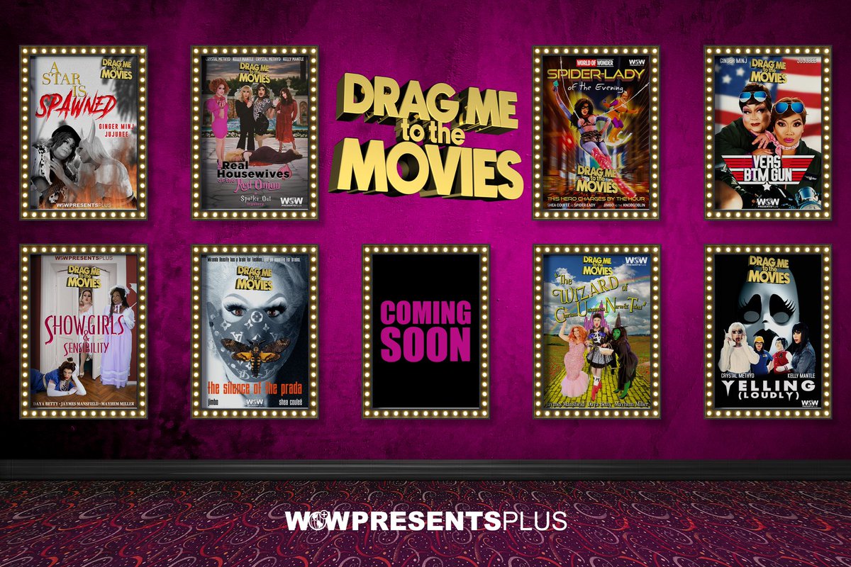 🎥 #DragMeToTheMovies premieres May 15 only on @wowpresentsplus Starring ➡️ @artofwot @eviljeff @crystalmethyd @thekellymantle @daya_betty417 @thegingerminj @jaymesmansfield @jimbodragclown @jujuboston @theonlymayhem @sheacoulee