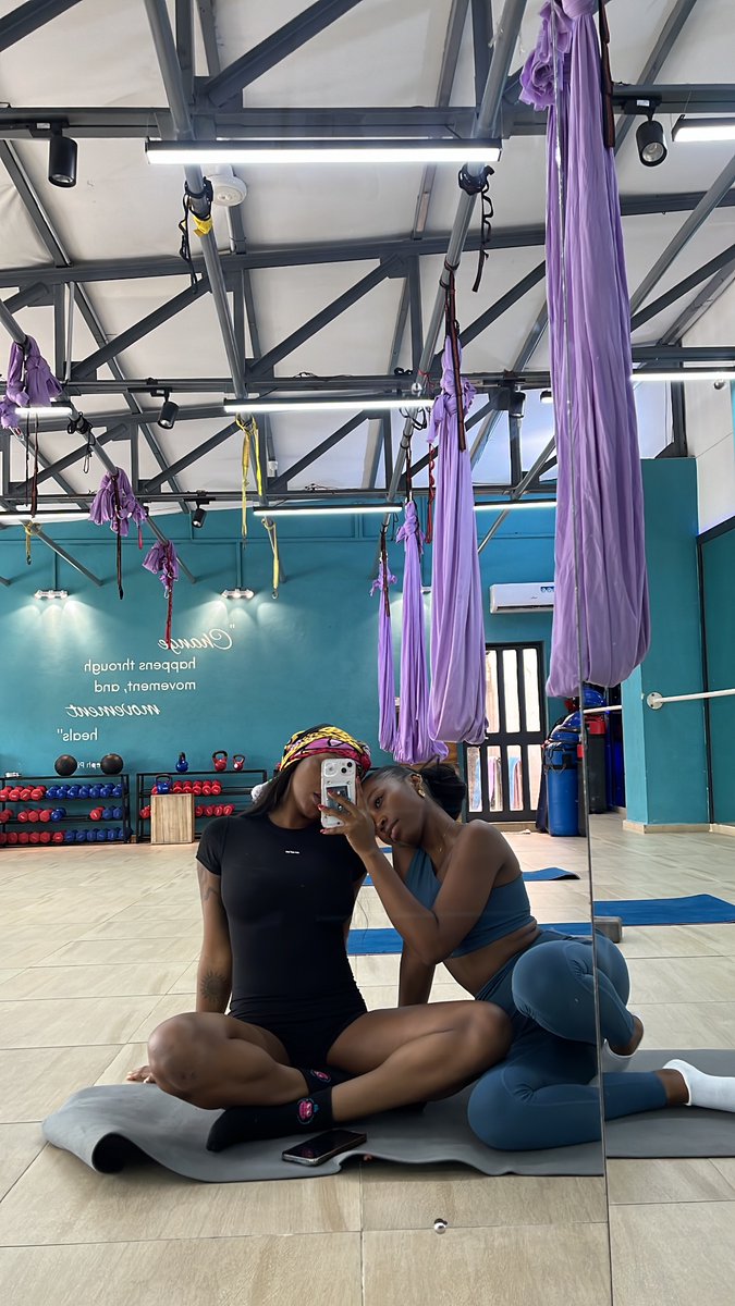 Aerial yoga with my bby.