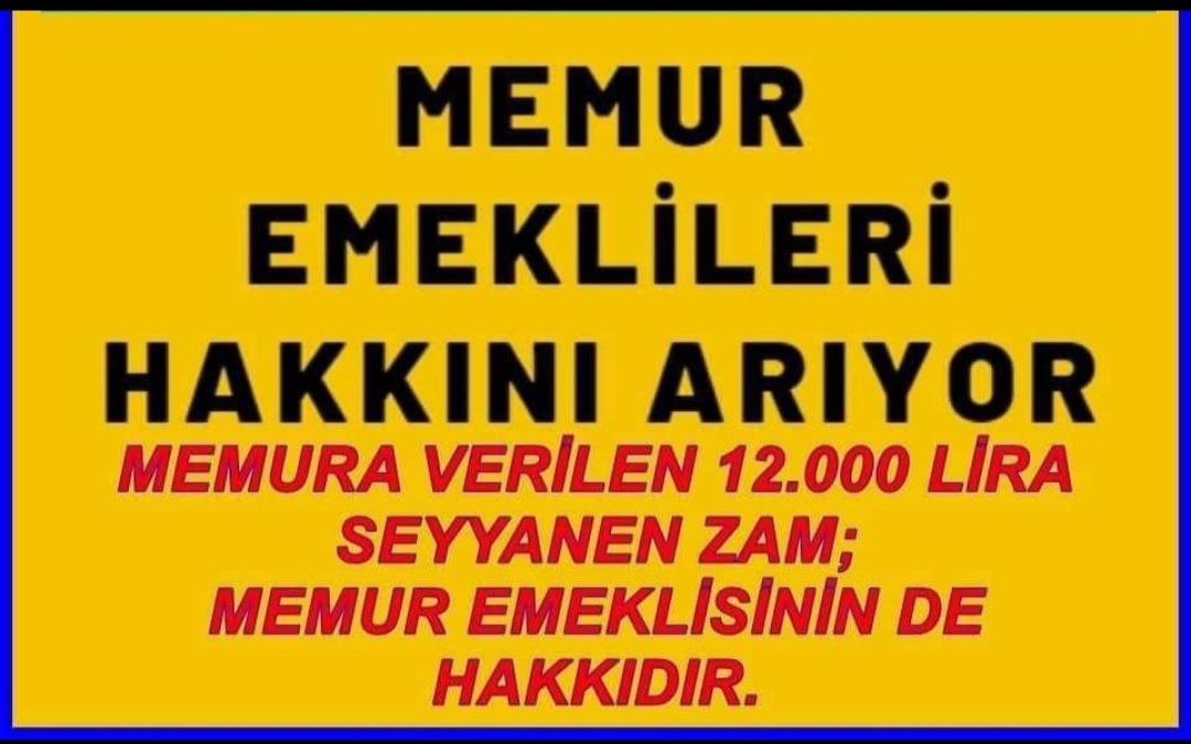 Memur Emeklisinin emeğinin ödediği primlerin karşılığı olan seyyanen ödeme hakkına el koyarak tasarruf yapılmaz❗
Tasarrufa  #öyleolmazböyleolur
siyasetçilerin sonsuz harcamalarından vergi borcunu ödemeyen şirketlerden başlayın ❗
#MemurEmeklisiSürünüyor