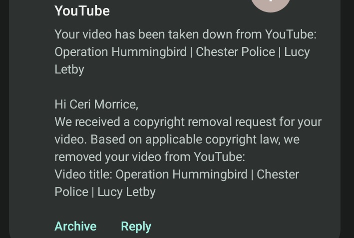 So, the #chesterpolice take down the operation hummingbird video from their own channel, and have it removed from mine? One might suspect they're starting to notice how stupid it makes the investigation look...
#lucyletby