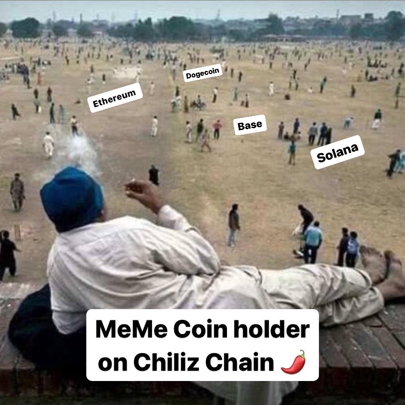 Me holding Meme Coin on <a href="/Chiliz/">Chiliz - The Sports Blockchain</a> $CHZ Chain 😂😂 

My Bag ⬇️
✅ $CHZINU <a href="/ChilizInu/">ChilizInu 🌶️🐶</a> 
✅ $MC <a href="/MunChizToken/">MunChiz Token $MC</a> 
✅ $CATCHI @CatChiliz 
✅ $CHADZ @ChillChadz 
✅ $FAFO <a href="/FAFOFootyFan/">Footy Fan $FAFO 🌶️</a>