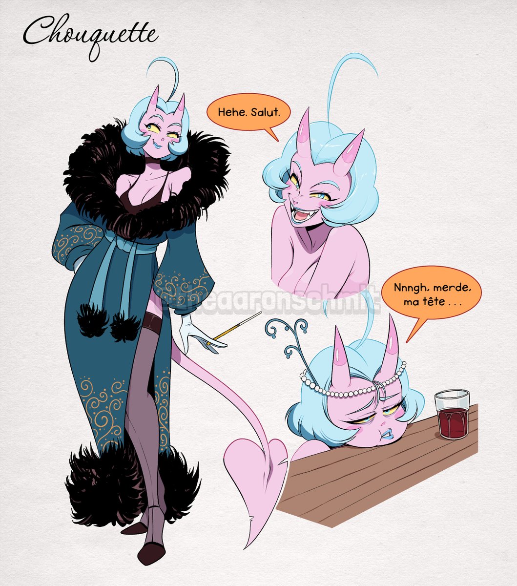 Drew more of my new French demon girl OC, Chouquette.