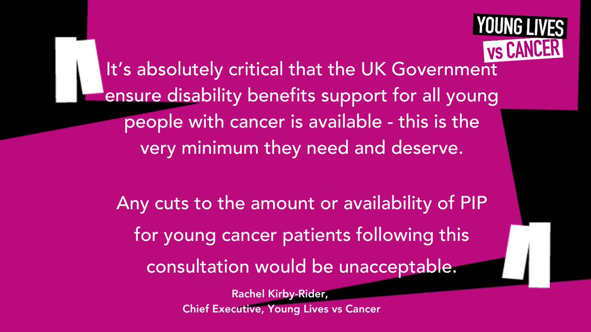 Today UK Government launched a consultation on changes to Personal Independence Payments (PIP). Benefits like PIP are vital for young cancer patients after a diagnosis when costs sharply increase. Our CEO @RachelKirbyR responds to today’s announcement bit.ly/4dfEDVl