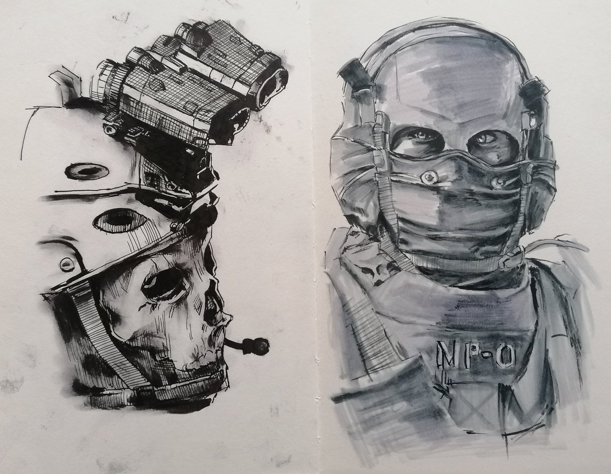 ghost and nikto sketchbook ink stuff