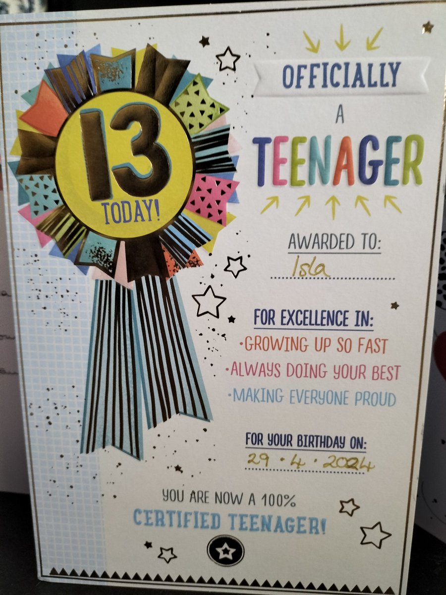 Lots going on in the world but today our wonderful girl became a teenager. She's taking it all in her stride but I confess I'm a bit freaked out at reaching this parenting stage! Lots of achievements, good times, proud moments & no doubt some teenage trials/tribulations to come!