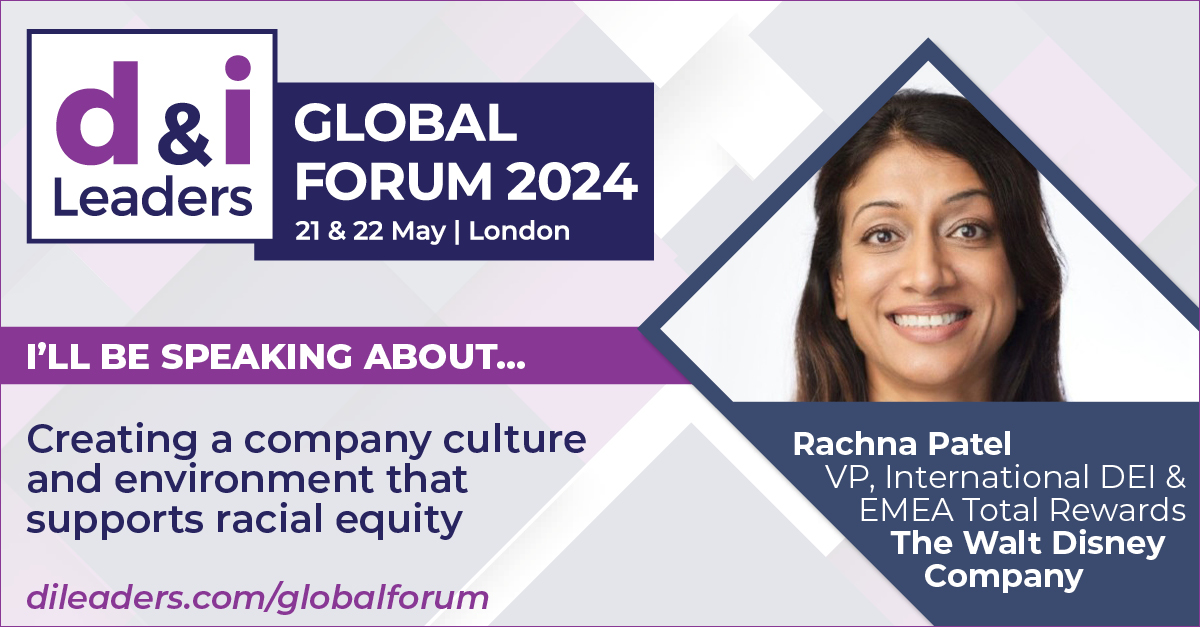 📣 Speaker announcement - d&i Leaders Global Forum 2024. Rachna Patel will talk about 'Creating a company culture and environment that supports racial equity'. Join us on 21 & 22 May Online.
Details - dileaders.com/globalforum/
#DILeaders #Inclusion #Diversity