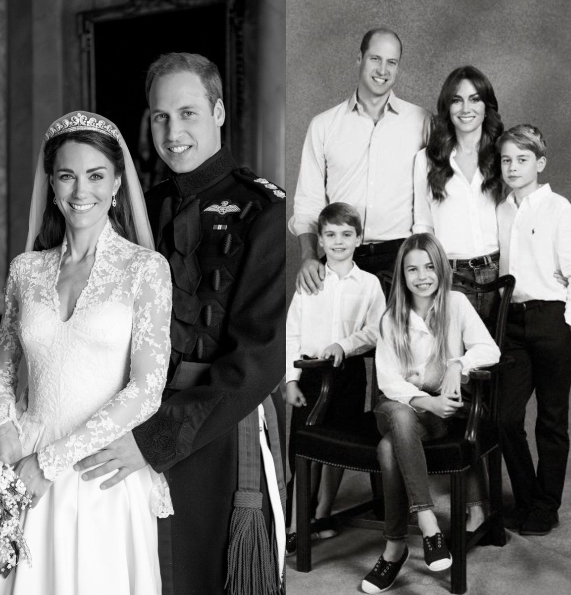 How it started ➡️ How it’s going! What a beautiful family William and Catherine have created🤍