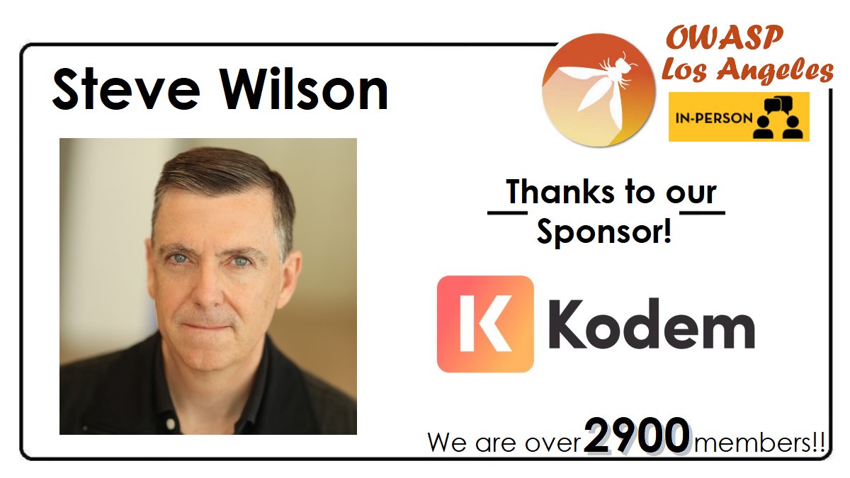 Join us Wed May 22nd for dinner+drinks, networking, and a talk by @virtualsteve, @owasp project leader on 'Securing Generative AI Applications using the OWASP Top 10 for Large Language Models.' RSVP at meetup.com/owasp-los-ange… #appsec #llmtop10 #AI