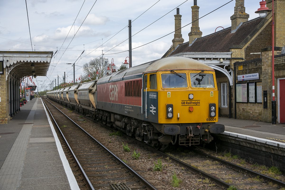 GBRf Class 69 No.69004 at Downham Market on 29th April 2024 working 6E88 12:26 Middleton Towers-Goole Glassworks loaded sand.#class69 #Downhammarket